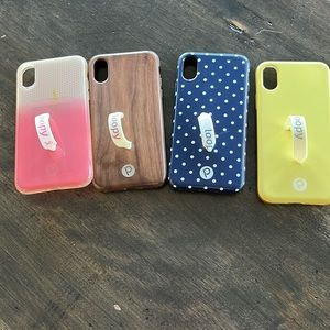 Four Loopy brand iPhone XS/X cases with loops.  Yellow has never been used.